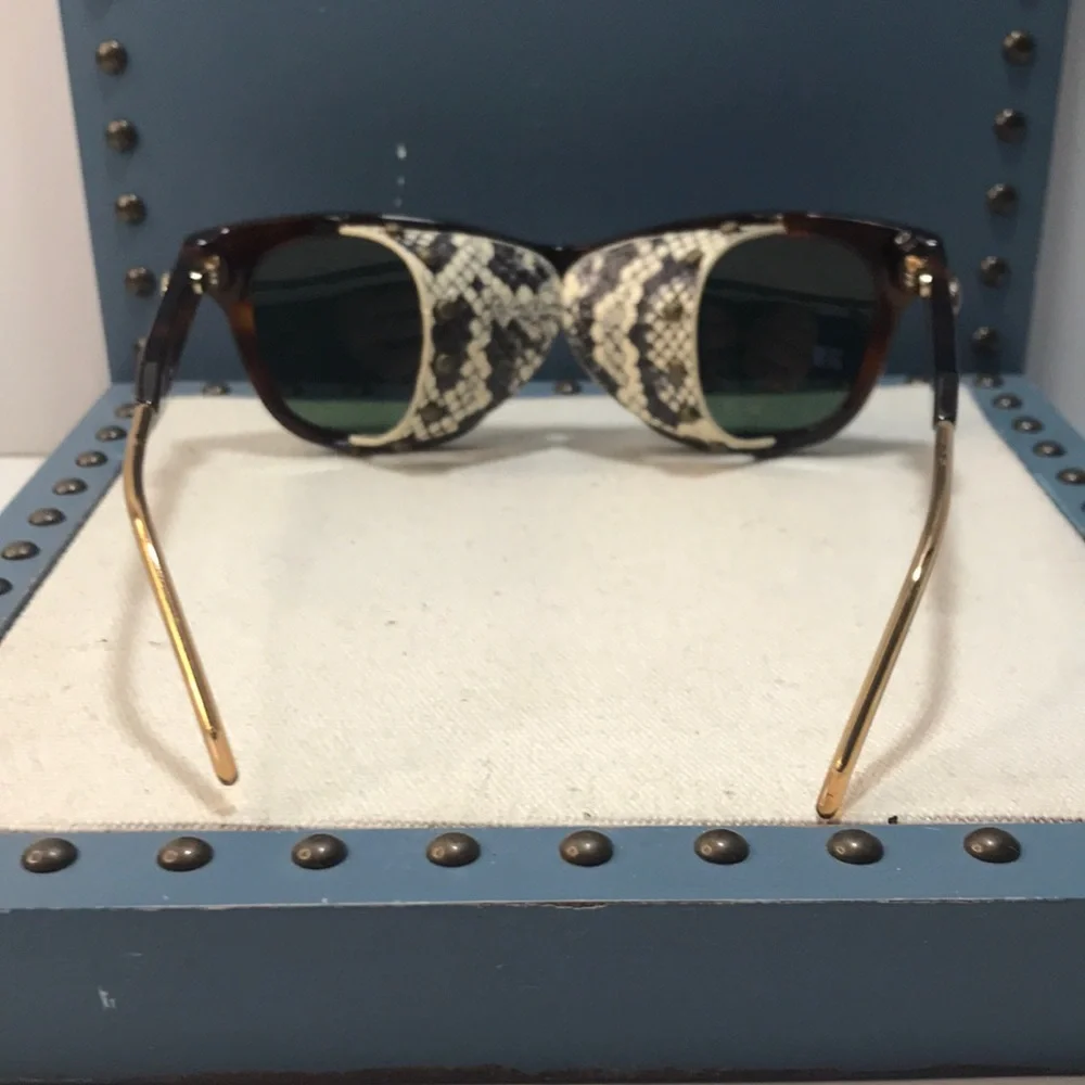 New Authentic Gucci  GG0671s 002 Tortoiseshell Sunglasses with Green Lenses